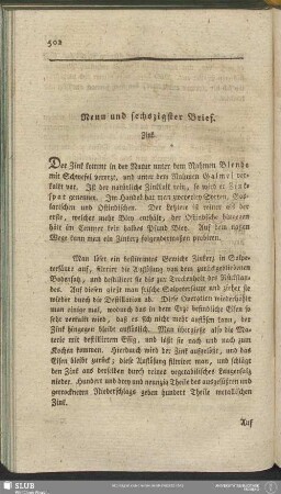Neun und sechszigster Brief. Zink