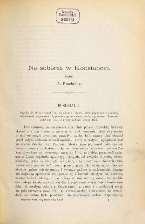 Rozprawy Akademii Umieje̜tności, Wydział Historyczno-Filozoficzny. 10 = Tom. 35 des Gesamtw. 1898