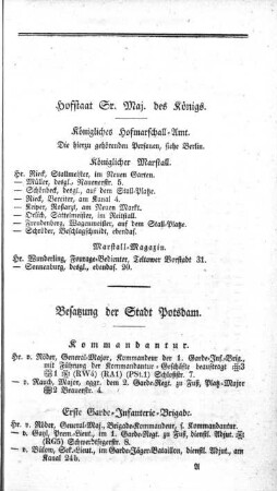 Hofstaat Sr. Maj. des Königs