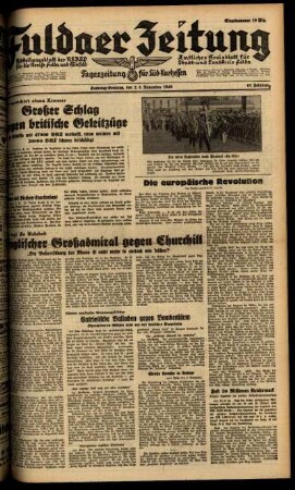 Ausgabe vom Samstag, den 02. November 1940.