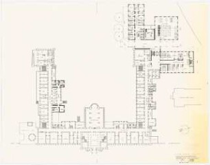 Evangelisches Diakonissenkrankenhaus Bethanien, Berlin-Kreuzberg Umbau. Hauptgebäude: Erdgeschoss Zielplanung 1:500 (Lichtpause von Inv.Nr. 36478)