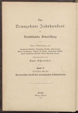 Bd. 2: Die deutsche Kunst des neunzehnten Jahrhunderts : ihre Ziele und Thaten