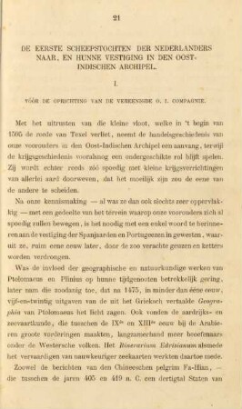 De eerste scheepstochten der nederlanders naar, en hunne vestiging in den Oost-Indischen Archipel