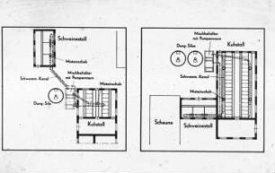 Schemazeichnung: Gülle- und Entmistungstechnik, Fließmist