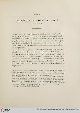Les plus anciens bronzes du monde