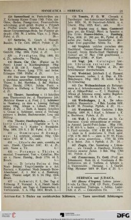 Hebraica und Judaica (Nr. 449-484)