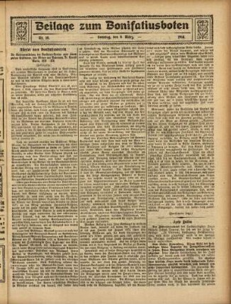 Ausgabe vom Sonntag, den 08. März 1914.