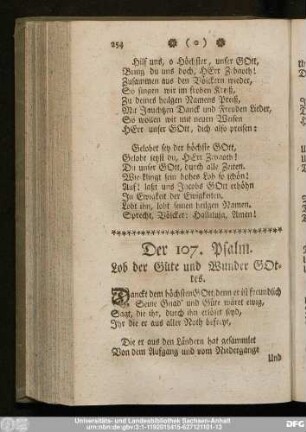 Der 107. Psalm. Lob der Güte und Wunder Gottes.