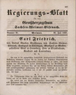 Nr. 31 : 31. Juli 1851