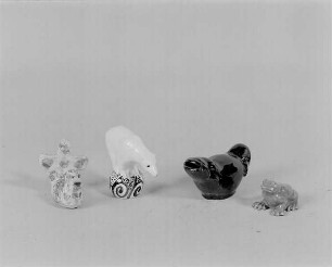 Frosch : Vier Tierfiguren (1. H. 20. Jh.; wohl K. Feuerriegel)