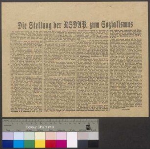 Flugblatt der NSDAP zur Reichspräsidentenwahl am 13. März 1932 mit Aufruf zur Wahl des Kandidaten Adolf Hitler