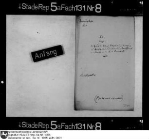 Bewerbung des Albert Deelwater auf die Gerichtsschreiber-, Kontributions- und Akziseeinnehmer-Stelle in der Börde Beverstedt