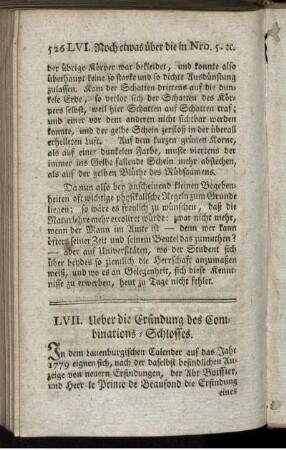 LVII. Ueber die Erfindung des Combinations-Schlosses.