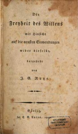 Die Freiheit des Willens