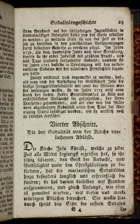 Vierter Abschnitt. Die der Sodalität von der Kirche verliehenen Ablässe.