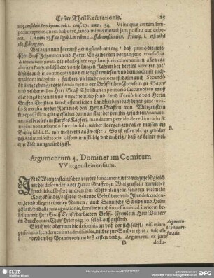 Argumentum 4. Dominorum Comitum Wittgensteinensium