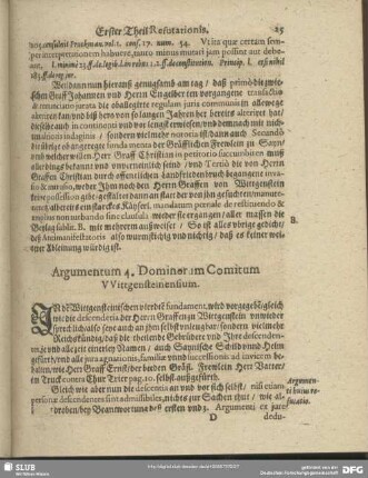 Argumentum 4. Dominorum Comitum Wittgensteinensium