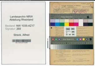 Entnazifizierung Alfred Streck , geb. 04.02.1899 (Bergmann)