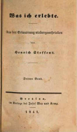 Was ich erlebte : aus der Erinnerung niedergeschrieben, 3