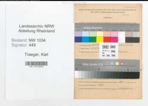 Entnazifizierung Karl Traeger , geb. 04.01.1911 (Major)
