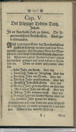 Cap. V. Der Leipziger Todten-Tantz