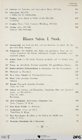 Blauer Salon. I. Stock (Nr. 299-393)