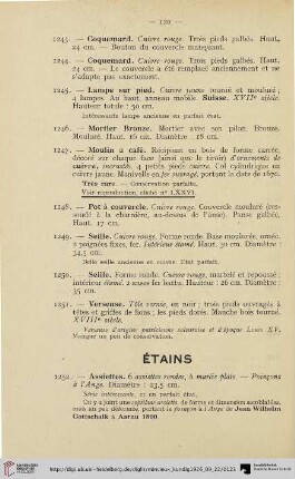 Étains (Nr. 1252-1335)