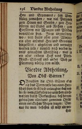 Vierdte Abtheilung. Von Obst-Gärten?