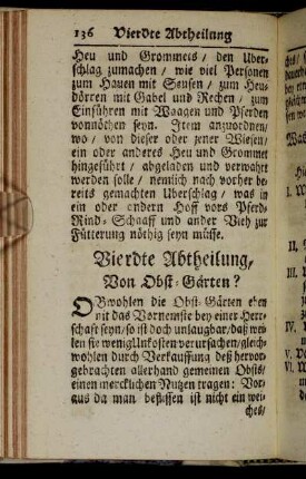 Vierdte Abtheilung. Von Obst-Gärten?