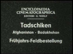Tadschiken (Afghanistan, Badakhshan) - Frühjahrs-Feldbestellung