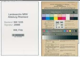 Entnazifizierung Fritz Witt , geb. 01.01.1888 (Kaufmaennischer Angestellter)
