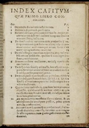 Index Capitum Quæ Primo Libro Continentur.