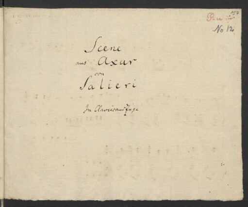 Axur re d'Ormus. Auszüge. Arr; S (2), pf; BPI 5.III.13