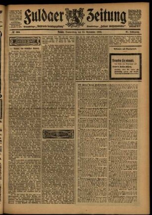 Zweite Ausgabe vom Donnerstag, den 19. November 1903.