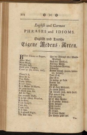 English and German Phrases and Idioms. = Englisch und Teutsche Eigene Redens-Arten.