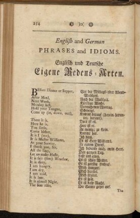 English and German Phrases and Idioms. = Englisch und Teutsche Eigene Redens-Arten.