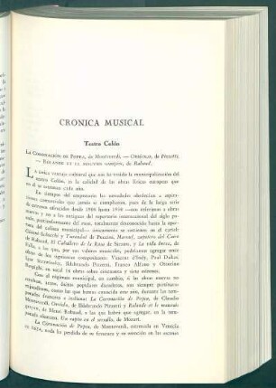 Crónica musical : Teatro Colón