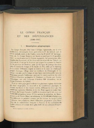 Le Congo Francais et ses Dependances (1906-1907)