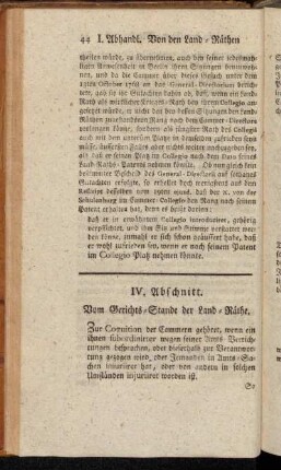 IV. Abschnitt. Vom Gerichts-Stande der Land-Räthe