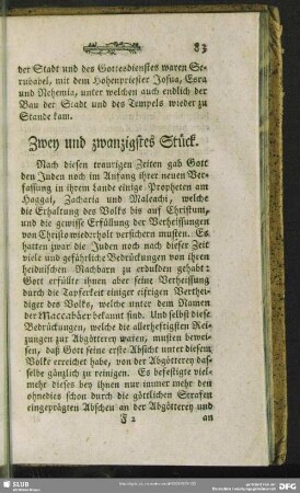 Zwey und zwanzigstes Stück