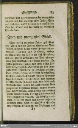 Zwey und zwanzigstes Stück