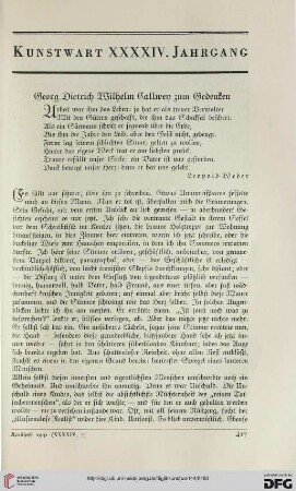 Georg Dietrich Wilhelm Callwey zum Gedenken