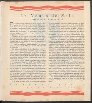 La Venus de Milo : Intermezzo sentimental