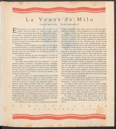 La Venus de Milo : Intermezzo sentimental