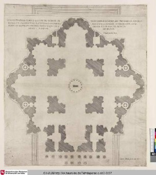 ICHNOGRAPHIA TEMPLI DIVI PETRI ROMAE IN VATICANO [Grundriss des von Michelangelo entworfenen Teils des Petersdoms]
