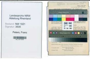 Entnazifizierung Franz Peters , geb. 17.05.1903 (Weinhaendler)