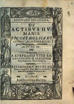 Dispvtatio Theologica, De Actibvs Hvmanis