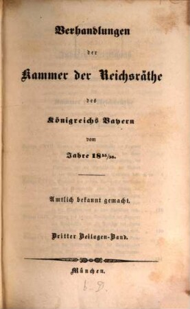 Verhandlungen der Kammer der Reichsräthe des Königreiches Bayern. Protokoll-Band. [92] = 1855/56,Beil.3