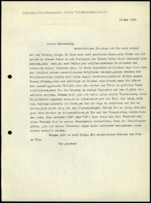 G. Karo an G. Rodenwaldt