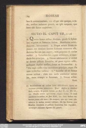 Sectio IX. Caput VII, 1 - 16